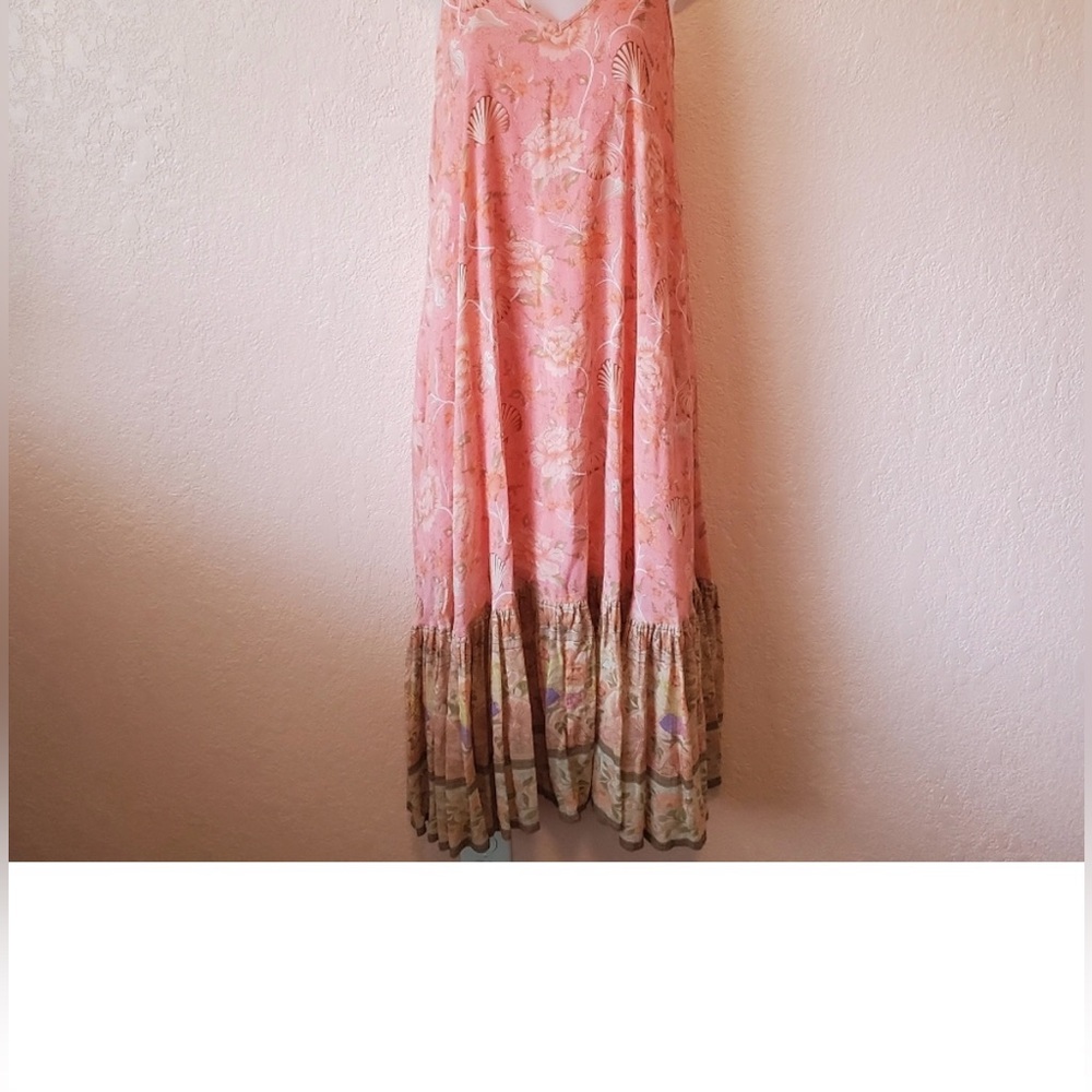 Spell & The Gypsy Pink Floral Seashell Strappy Midi Dress